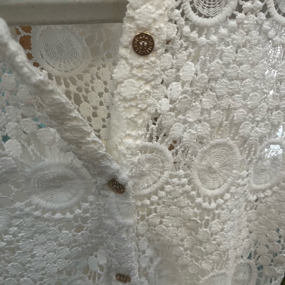 APRIL CREAM LACE MIDI BUTTON-DOWN SHIRT DRESS NWT!!!! Small - Picture 8 of 11